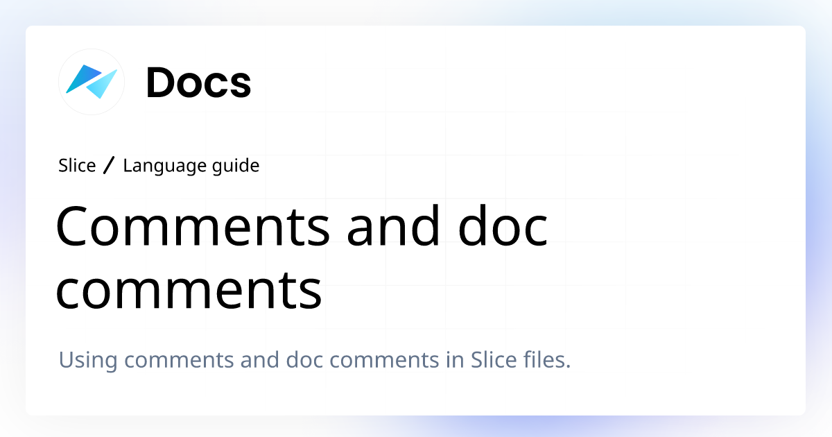 Comments and doc comments | IceRPC Docs